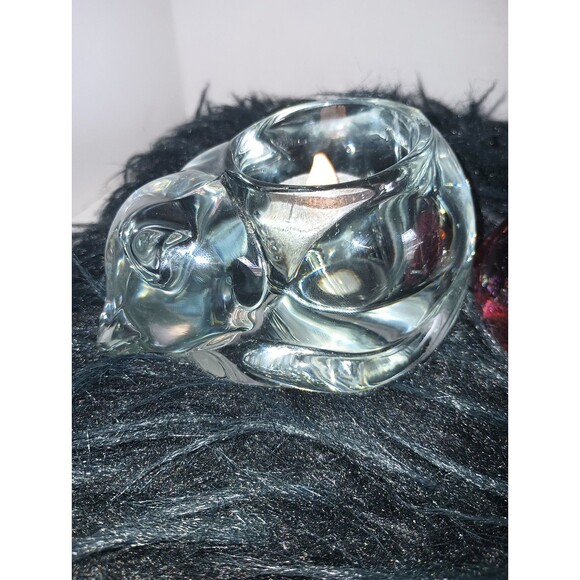 Glass Bunny & Sleeping Cat Votive Candle Holders - Picture 12 of 12